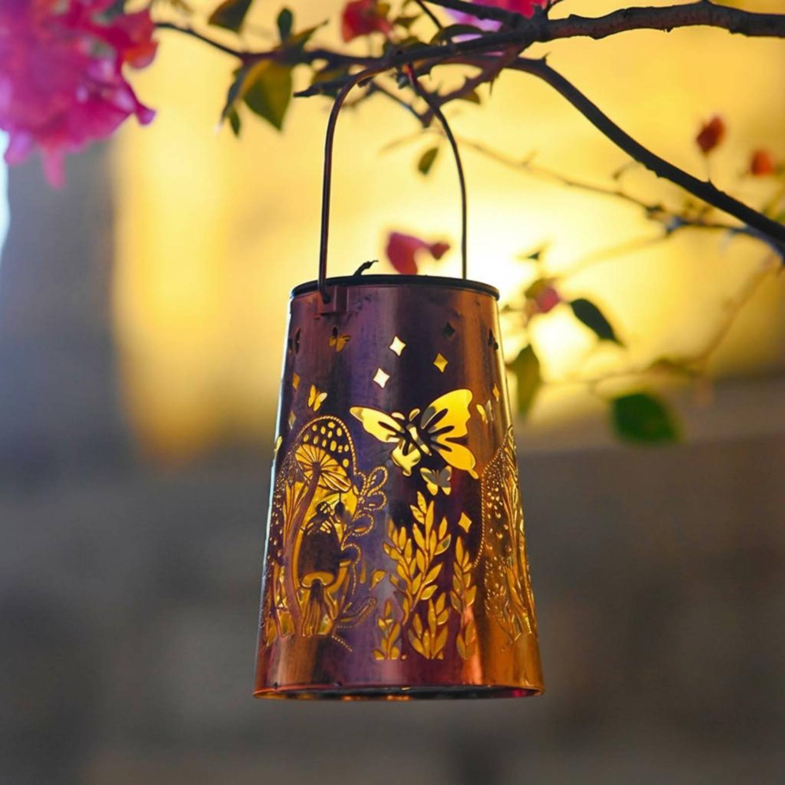 Lighting Decor Outdoor - Lanterne de jardin à motif floral,
