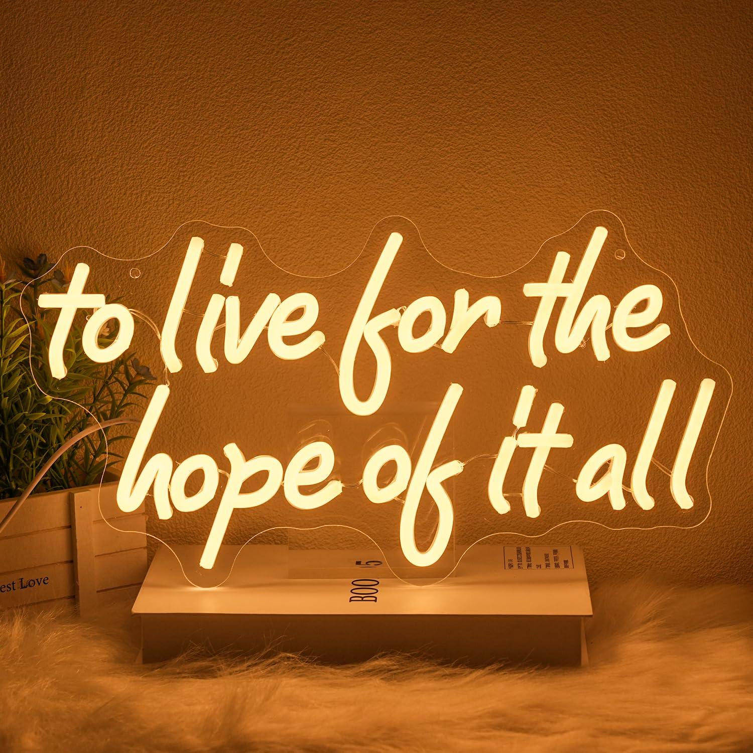 Led Lighting Wall Decor - Panneau néon « To Live For