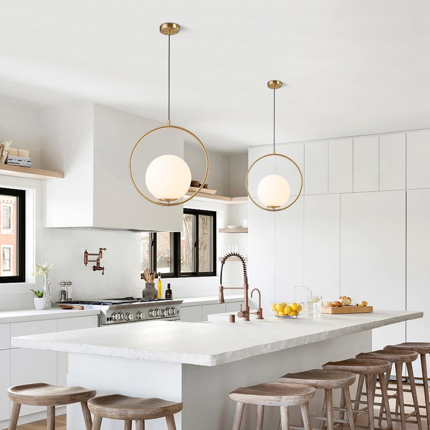 Lighting Decor Store - Lampes suspendues en PVC doré, luminaires