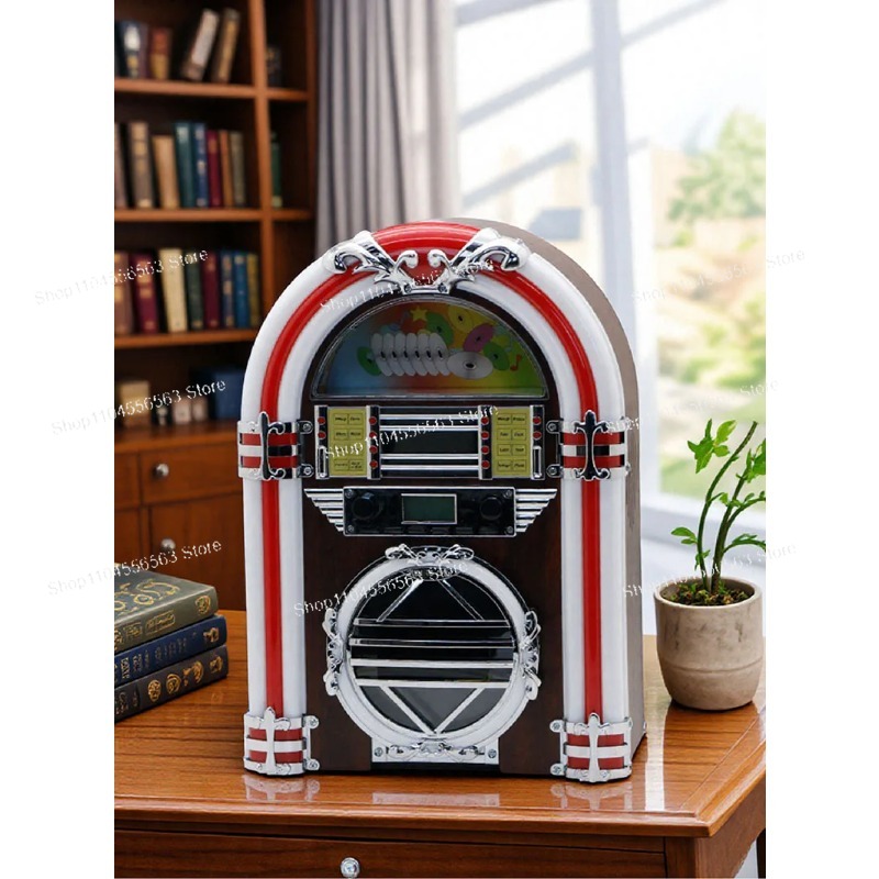 Restaurant Lighting Decoration - Jukebox Bluetooth rétro américain avec haut-parleur,