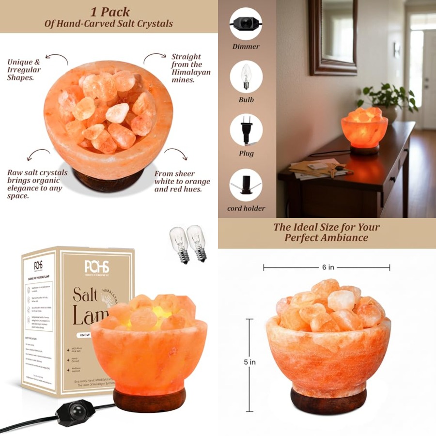 Himalayan Salt Lamp - Lampe en sel rose de l'Himalaya