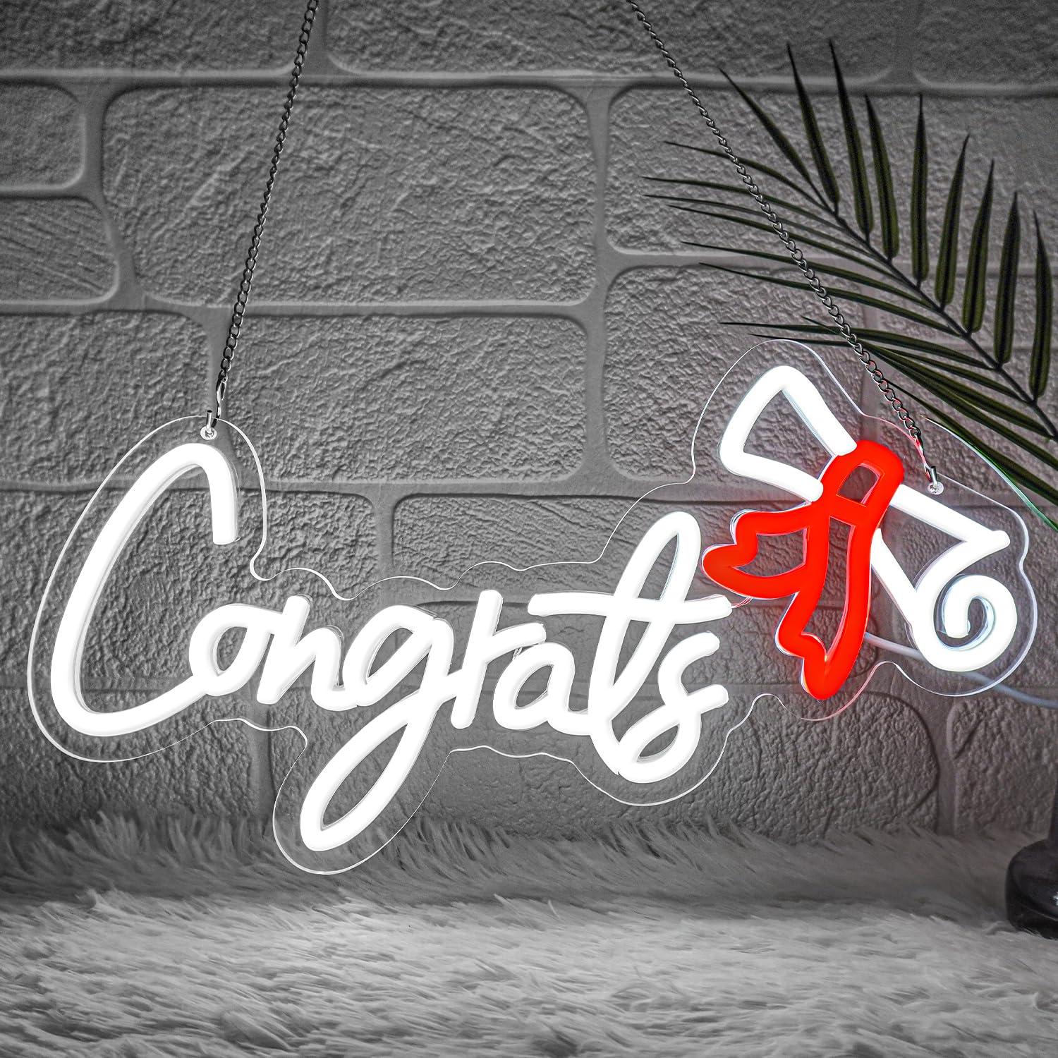 Led Lighting Wall Decor - Enseigne néon « Félicitations, diplômé !