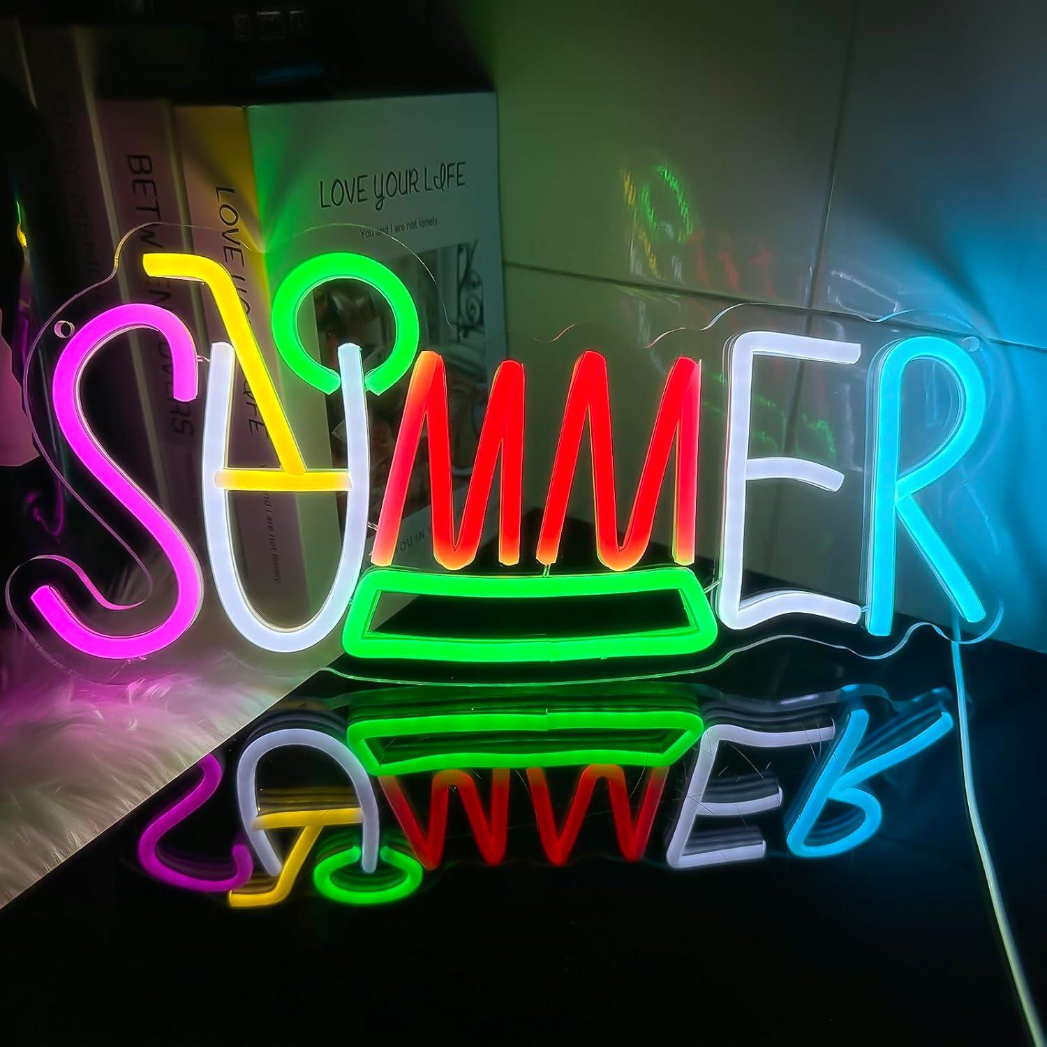 Lighting Decor Rentals - Enseigne néon d'été à LED alimentée
