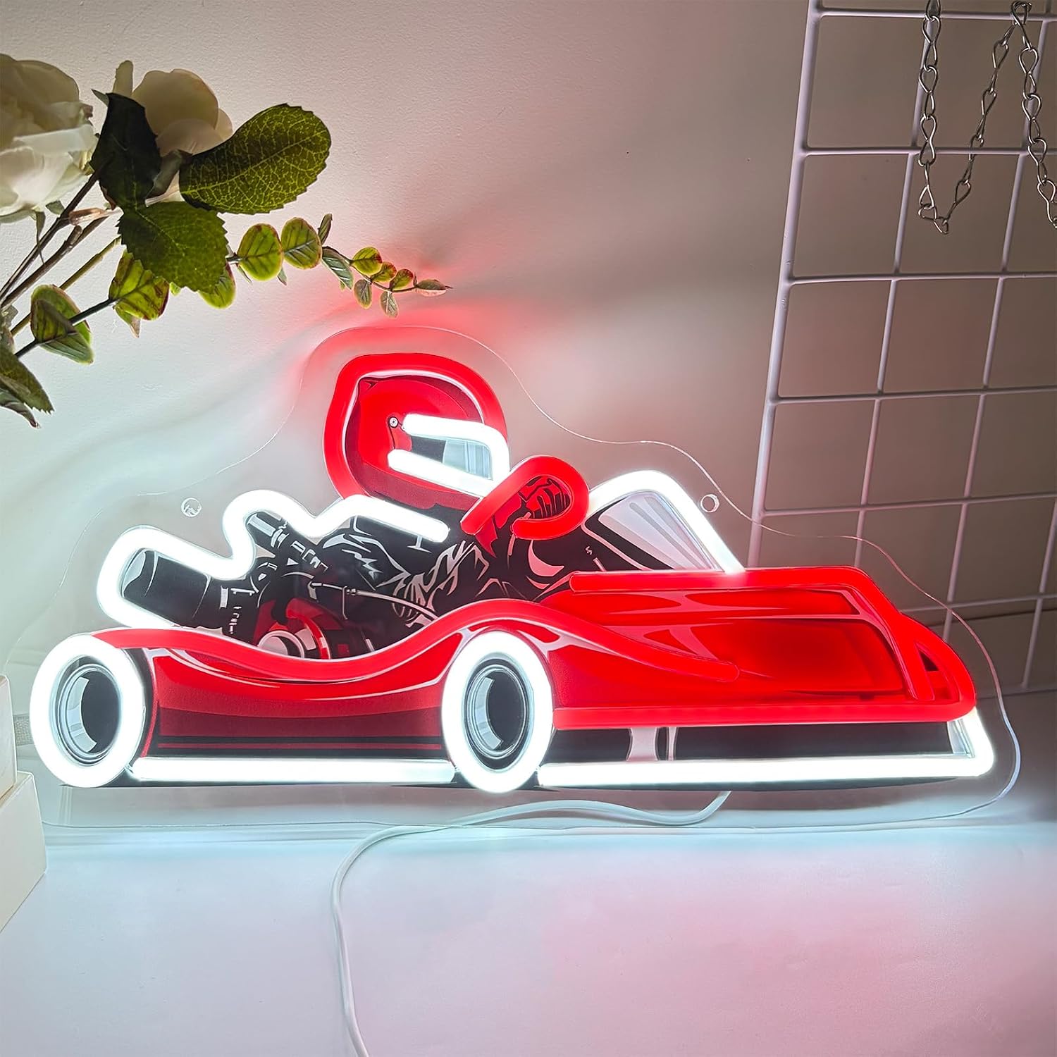 Decor Kart Lighting - Panneau lumineux LED Go Kart Racer,