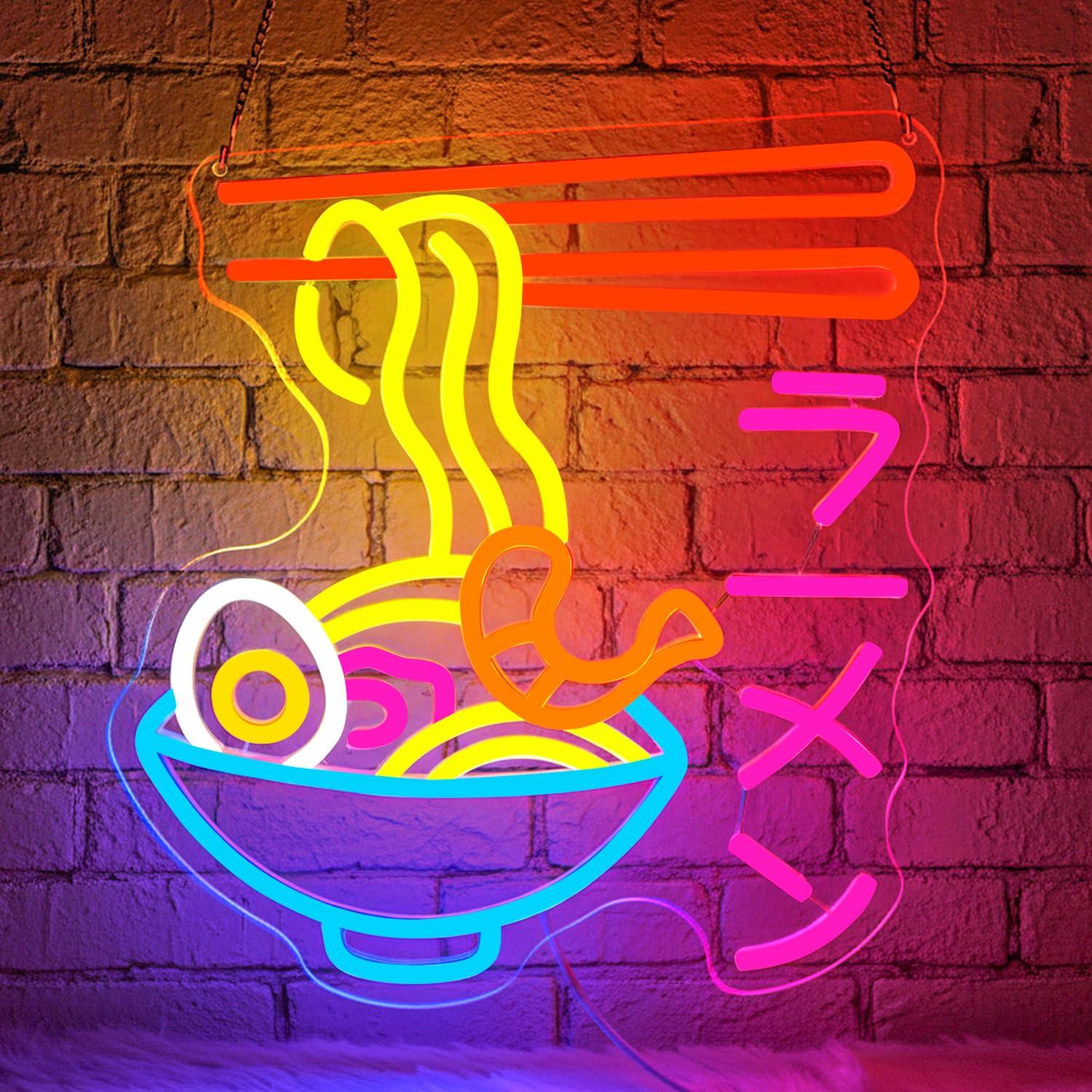Restaurant Lighting Decoration - Enseigne néon LED Ramen, motif bol