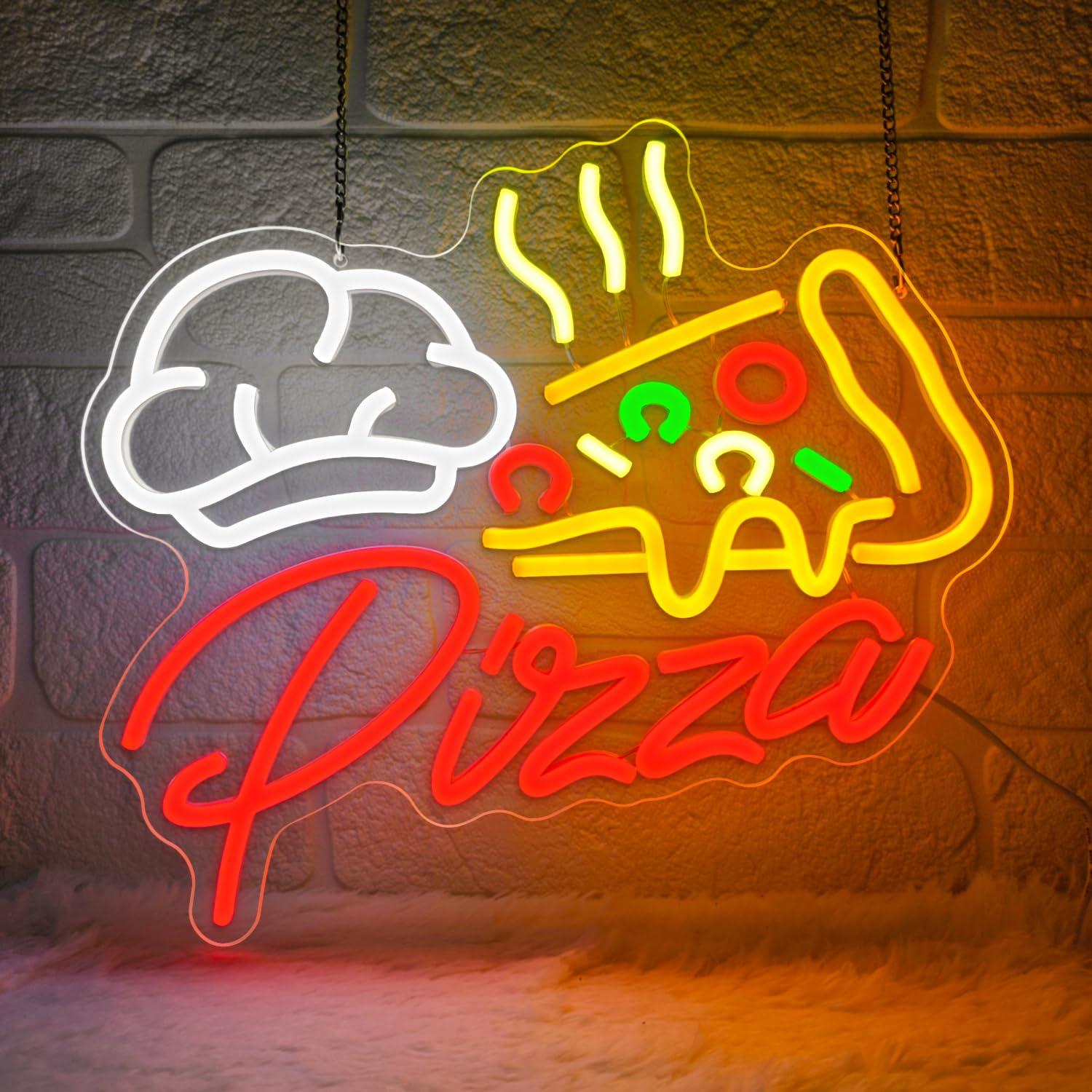 Restaurant Lighting Decoration - Enseigne néon Pizza, lumières LED colorées
