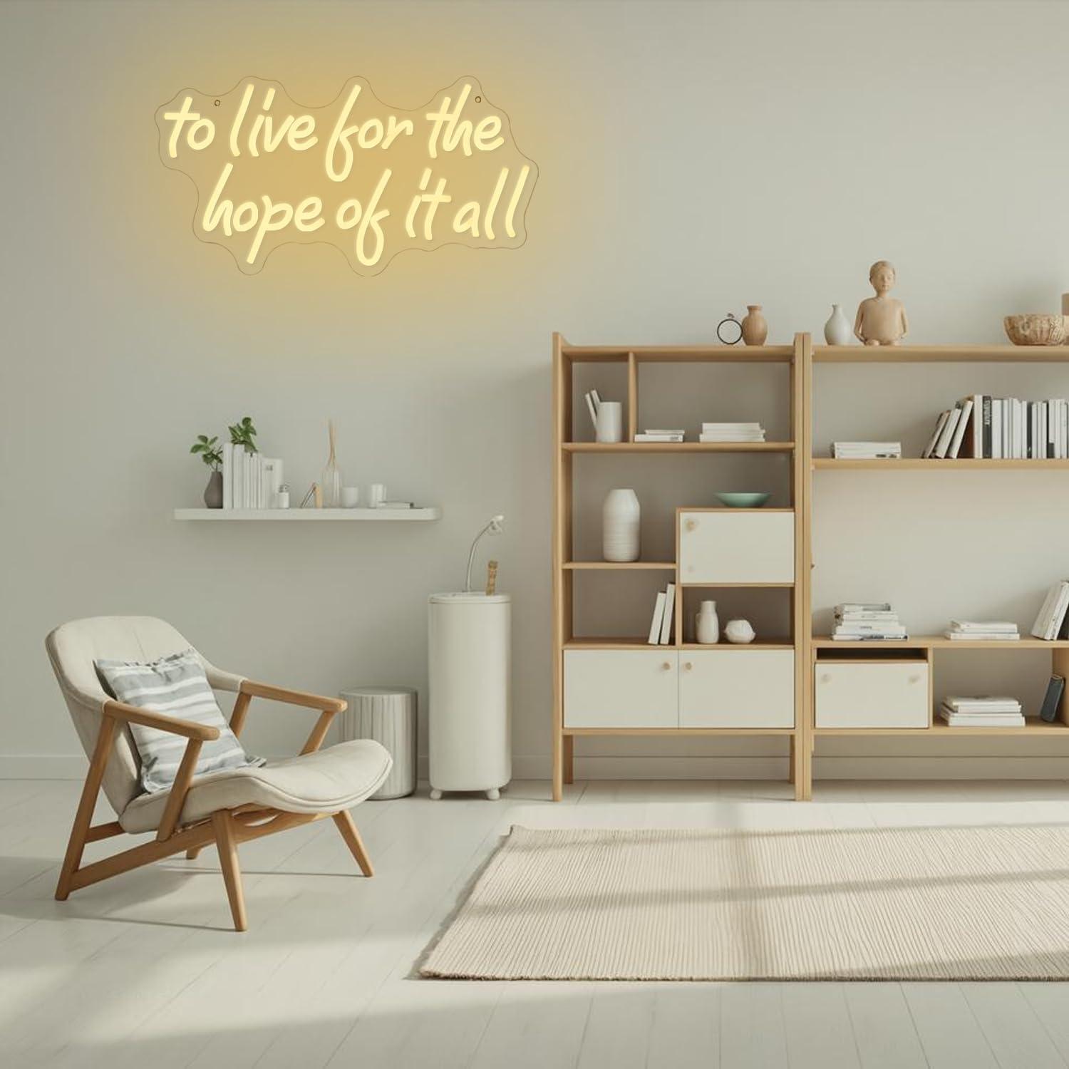 Panneau néon « To Live For The - Led Lighting Wall Decor avis et prix
