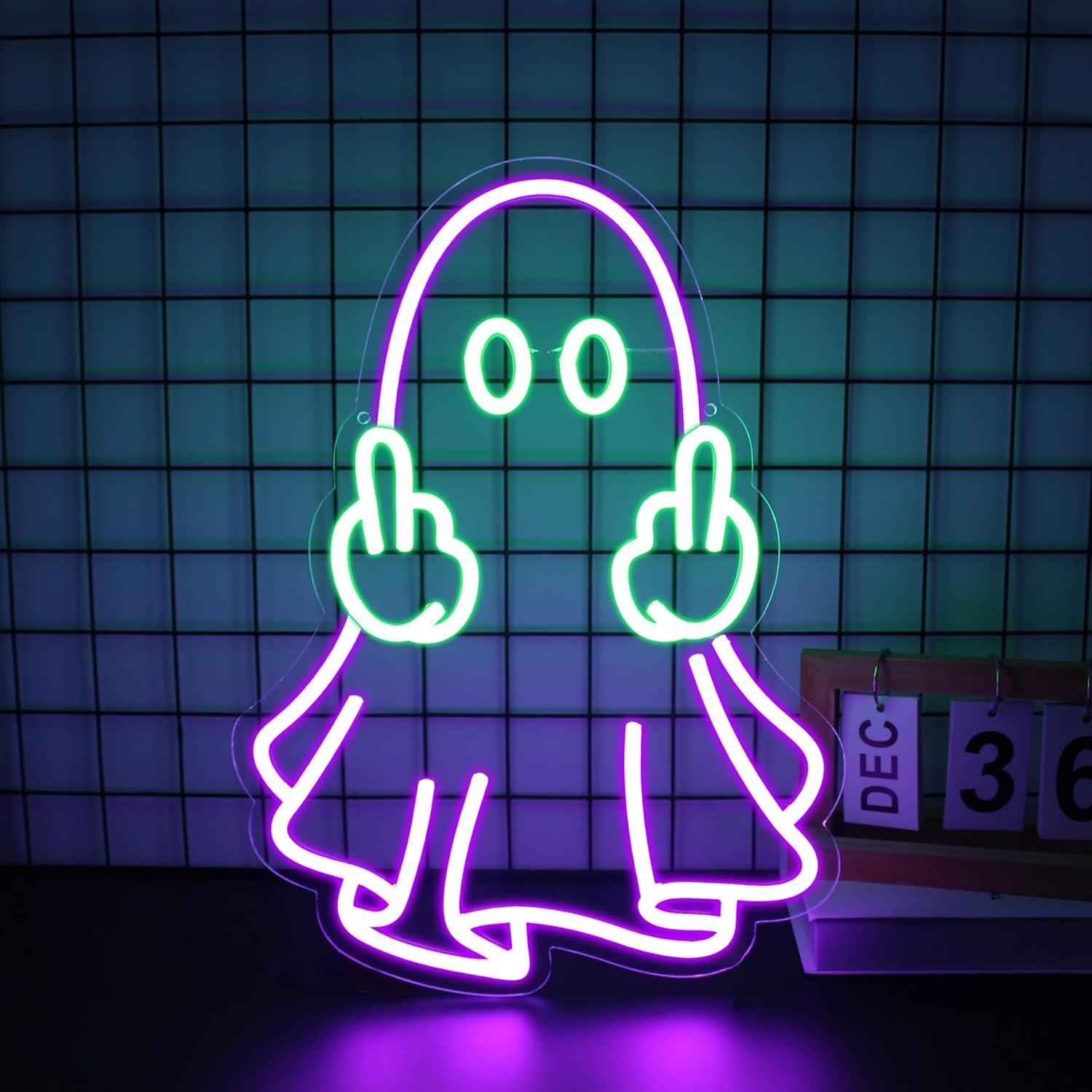 Enseigne néon LED Ghost alimen - Led Lighting Wall Decor avis et prix