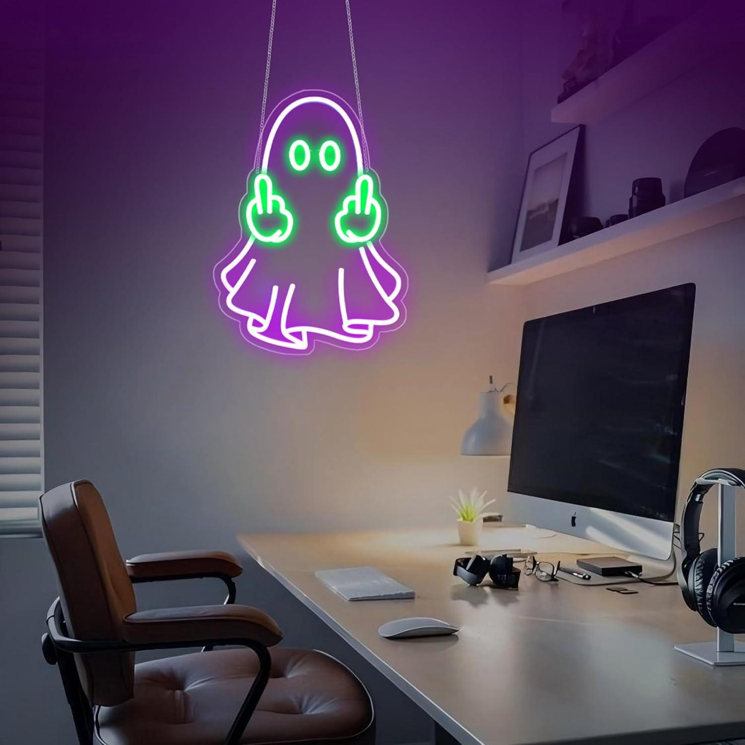 Enseigne néon LED Ghost alimen - Led Lighting Wall Decor avis et prix