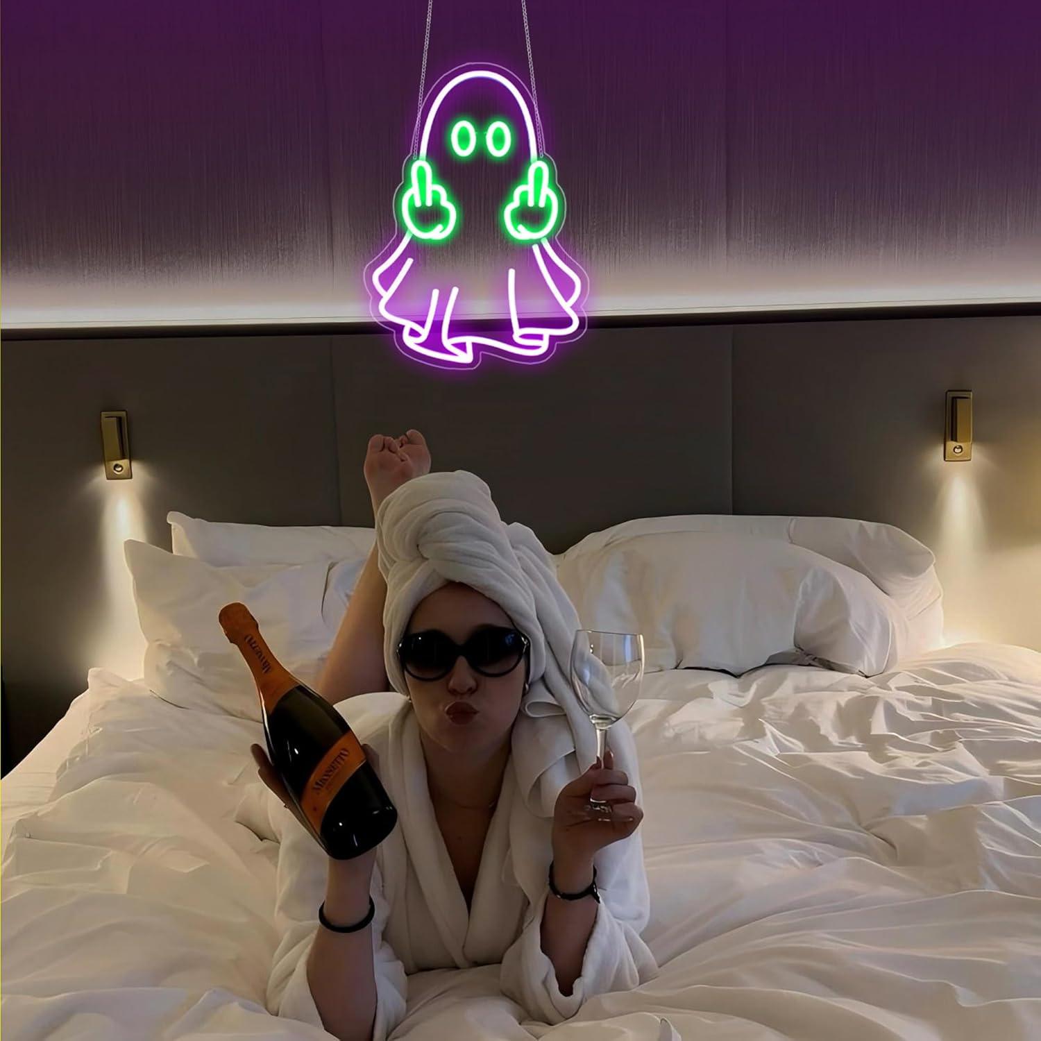 Enseigne néon LED Ghost alimen - Led Lighting Wall Decor avis et prix