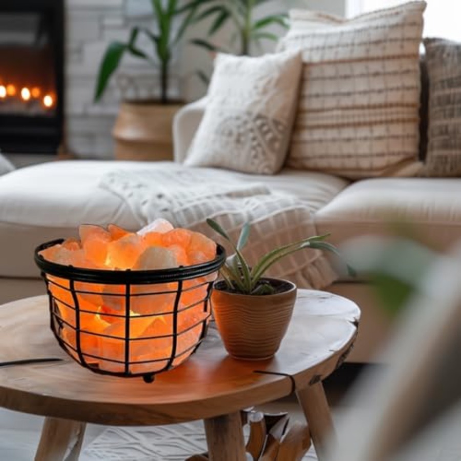 Lampe en métal au sel rose de  - Himalayan Salt Lamp avis et prix