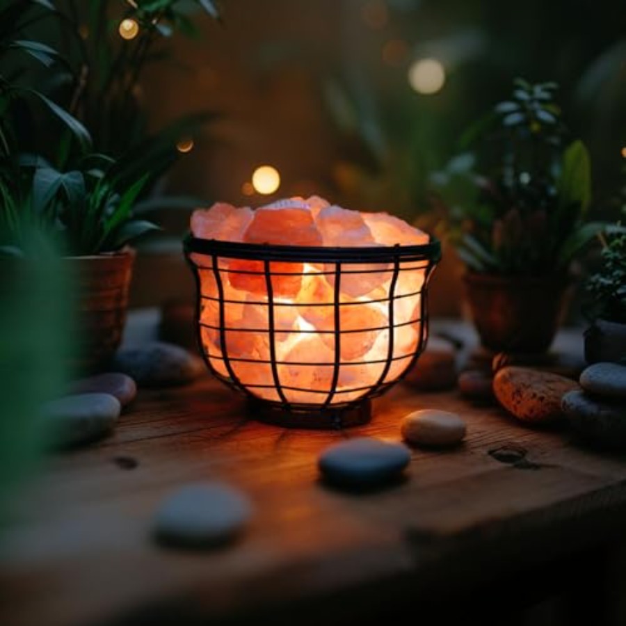 Lampe en métal au sel rose de  - Himalayan Salt Lamp avis et prix