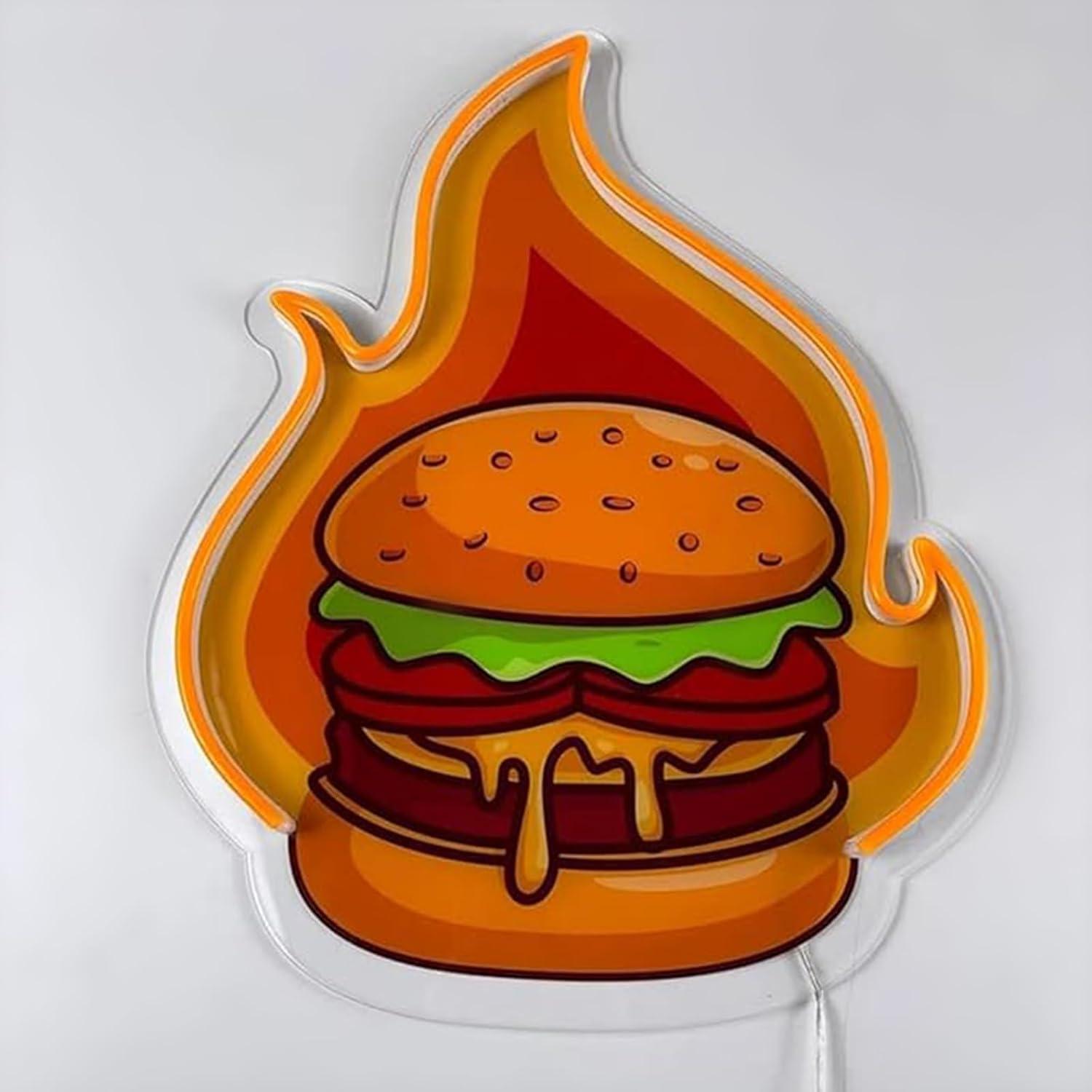 Enseigne néon LED Burger, Lumi - Restaurant Lighting Decoration avis et prix